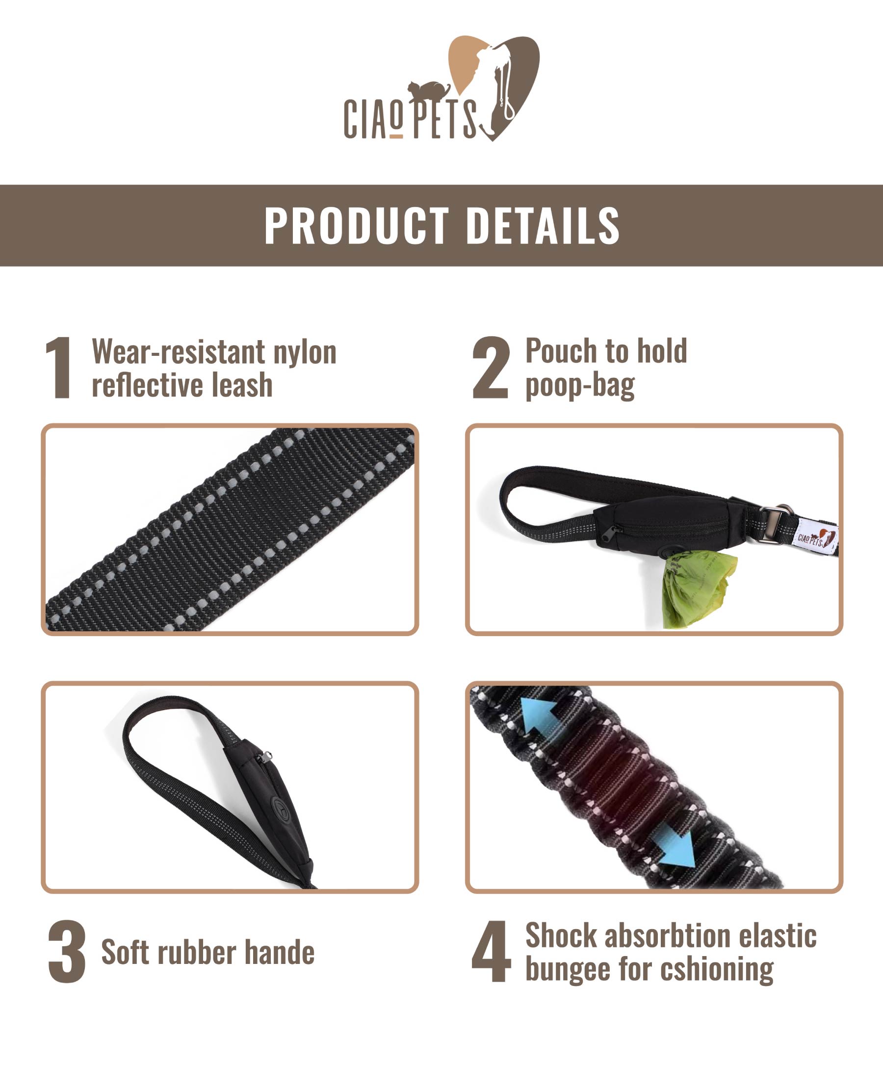 BUNGEE DOG LEASH – MULTIFUNCTIONAL WITH CAR SEAT BELT - Image 3